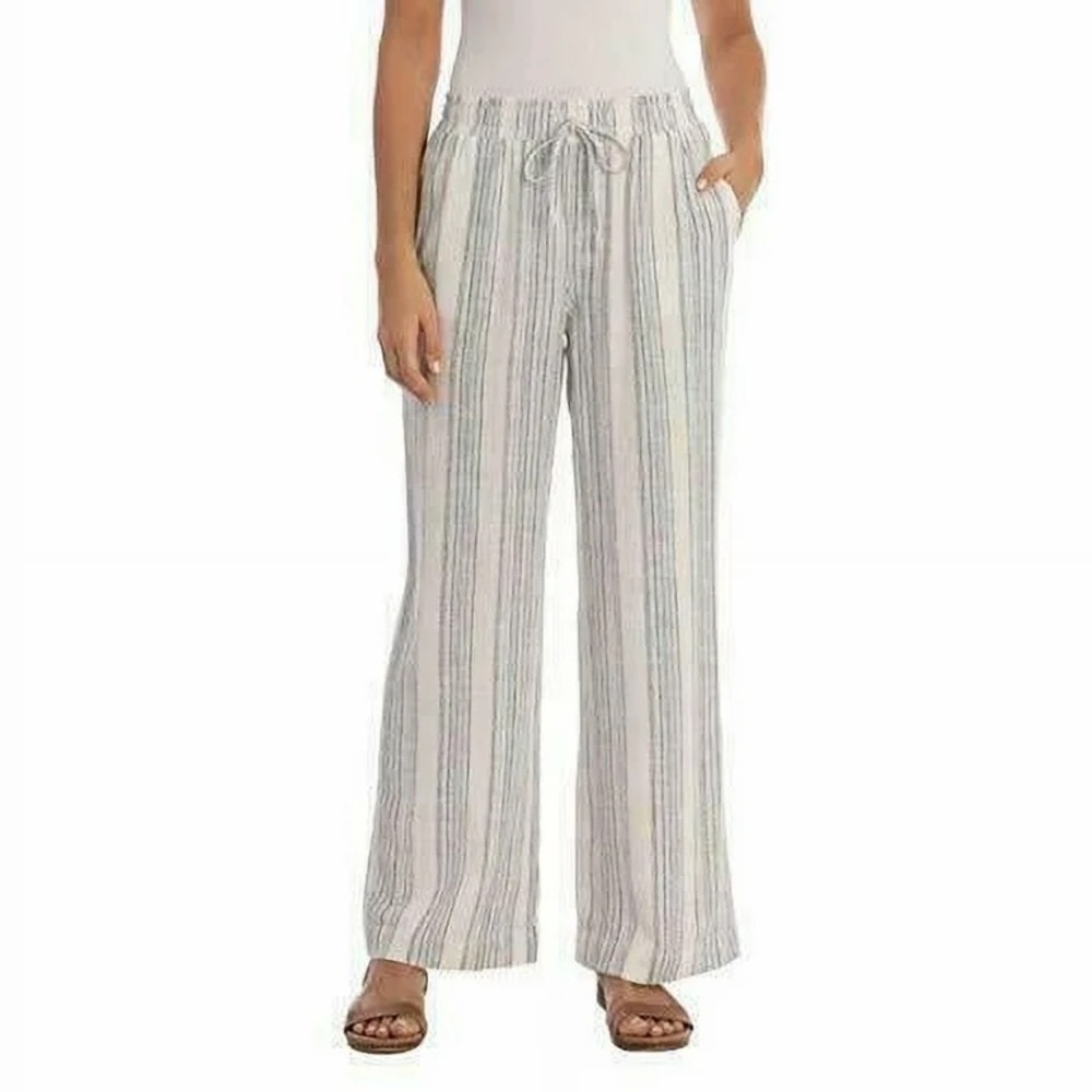 Briggs New York Beige Striped Women's Trousers
